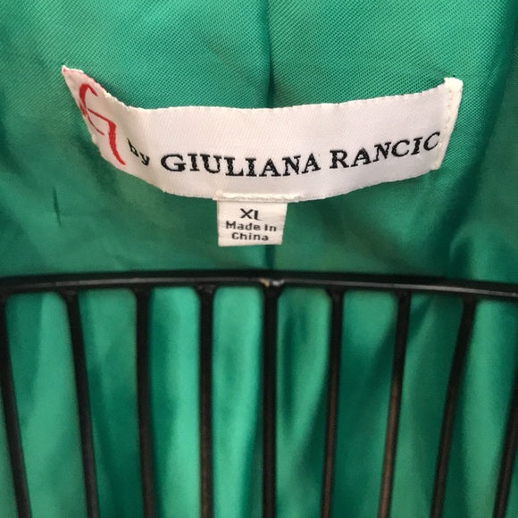 Giuliana Rancic Green Suede Jacket with Side Pockets Size XL