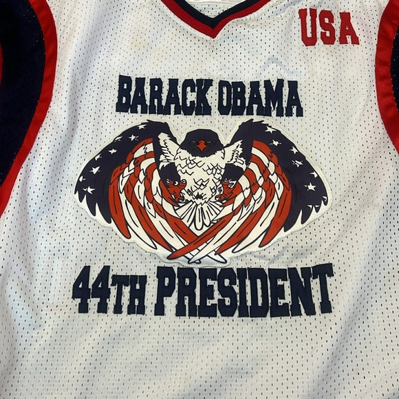 Barack Obama #44 Patriotic Football Jersey – Red, White & Blue USA Tribute