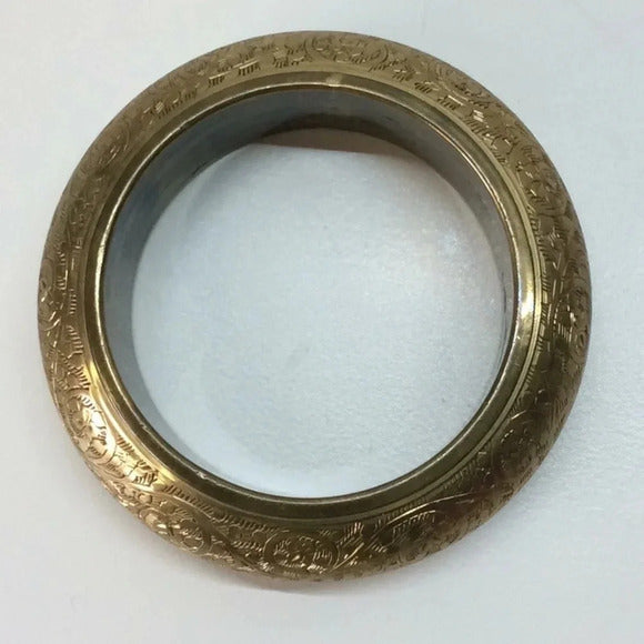 ✨ Vintage Brass Bangle Bracelet – Made in India – Boho Chic