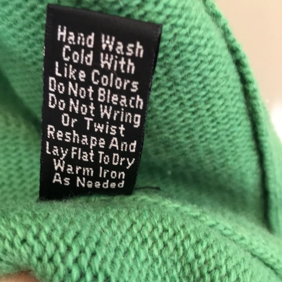 J.Crew Collection Green Cashmere-Blend Double-Breasted Sweater w/ Rhinestone Buttons