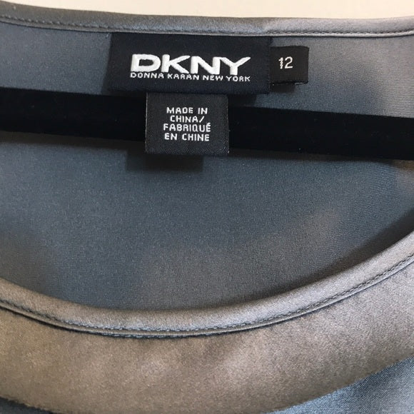 NWT DKNY Pale Gray Silk and Wool Blend Dress