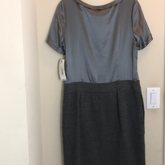 NWT DKNY Pale Gray Silk and Wool Blend Dress