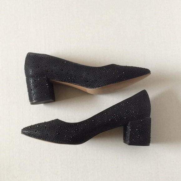 Adrienne Vittadini Black Rhinestone Pumps – Size 8