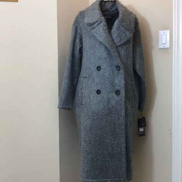 NWT Badgley Mischka Gray Mohair Blend Coat Size L