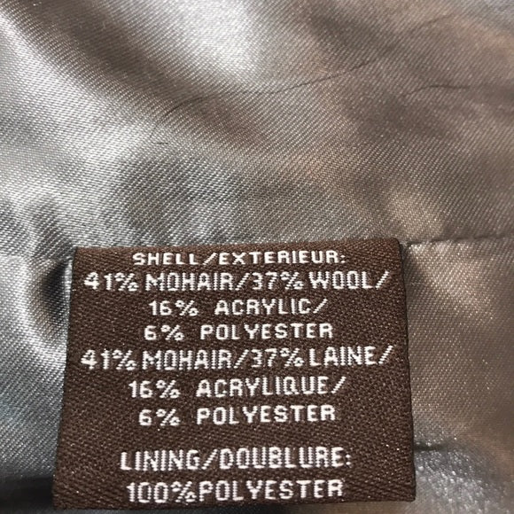 NWT Badgley Mischka Gray Mohair Blend Coat Size L