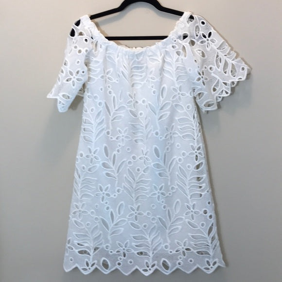 Yoana Baraschi Off The Shoulder White Lace Dress Size XS