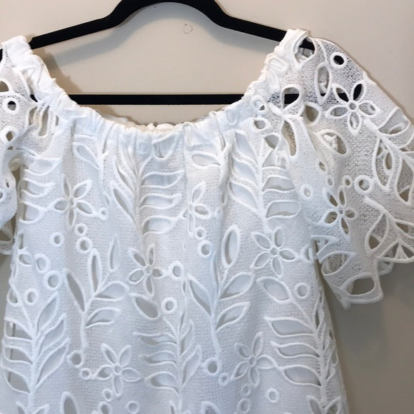 Yoana Baraschi Off The Shoulder White Lace Dress Size XS