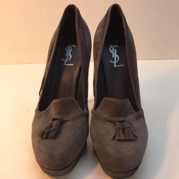 Yves Saint Laurent Gray Suede Heels Made in Italy Size 41 (US 10)