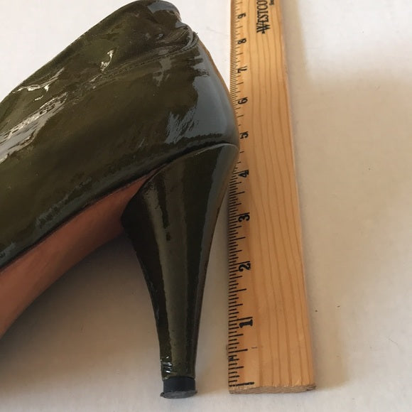 Mishka Vintage Army Green Leather Booties Size 8 in original box