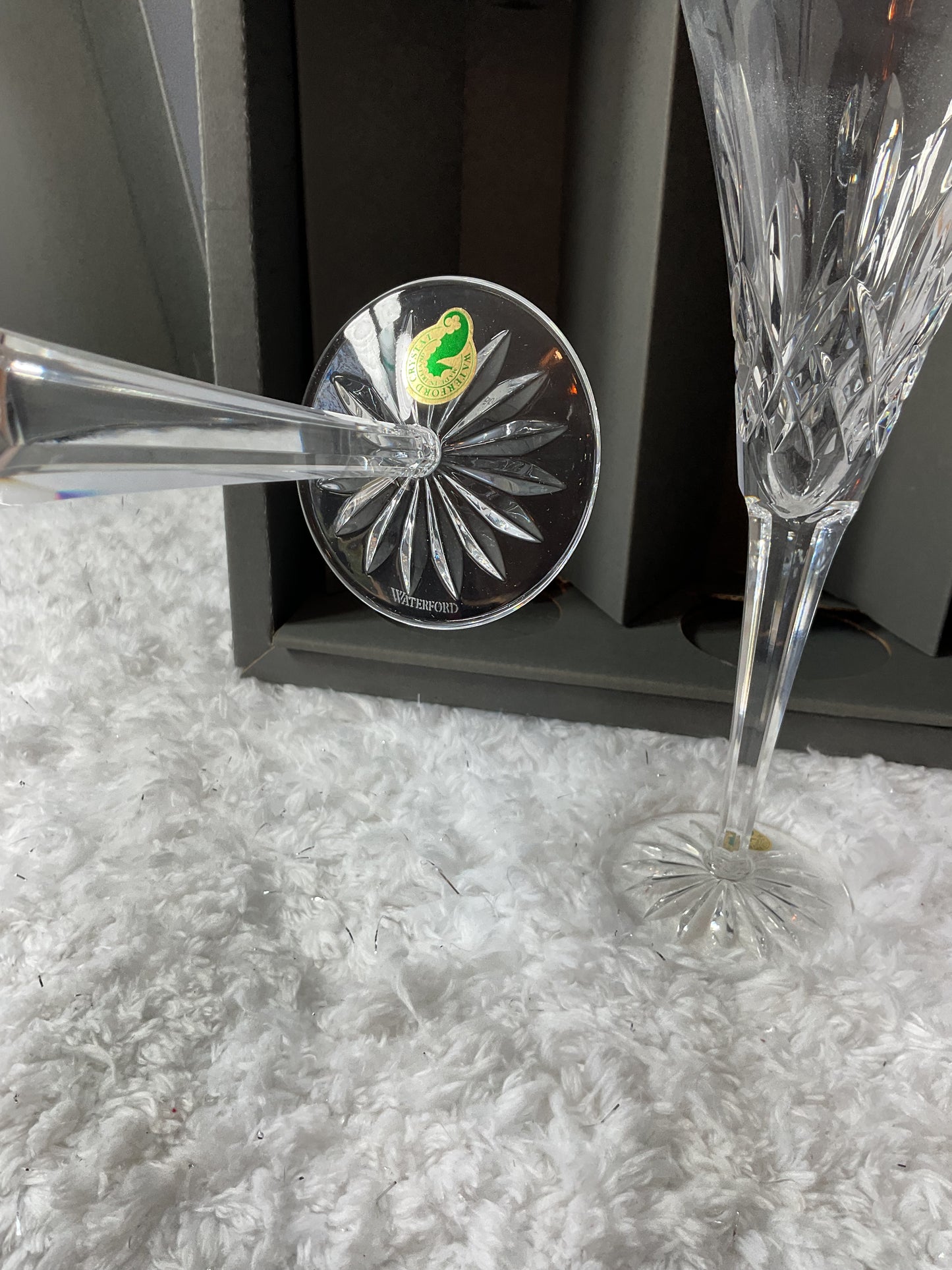 Vintage Waterford Crystal Champagne Flutes – Set of 2 in Original Box