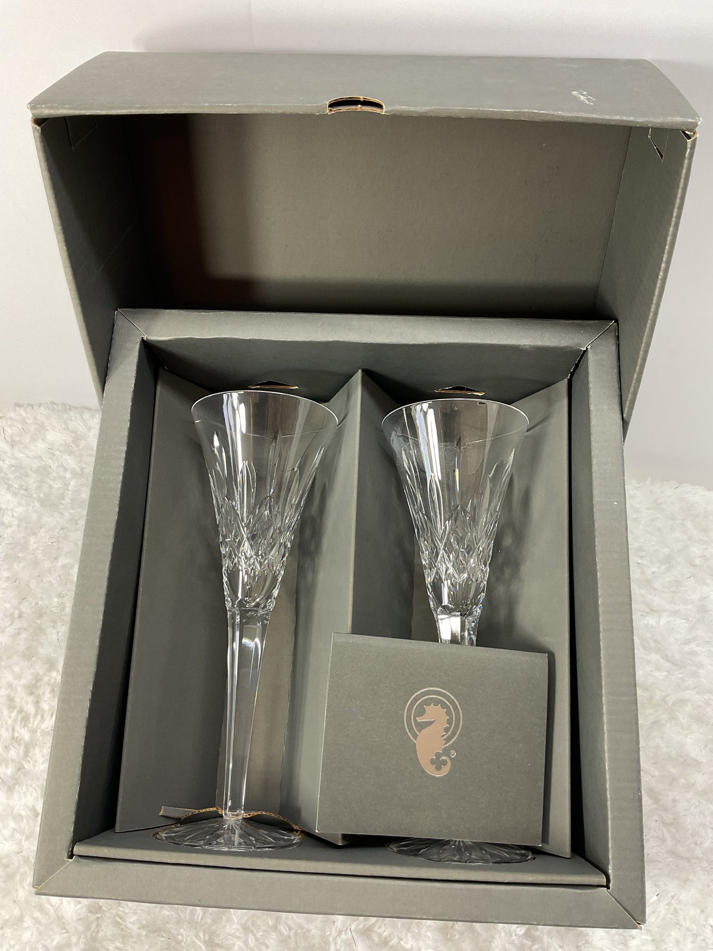 Vintage Waterford Crystal Champagne Flutes – Set of 2 in Original Box