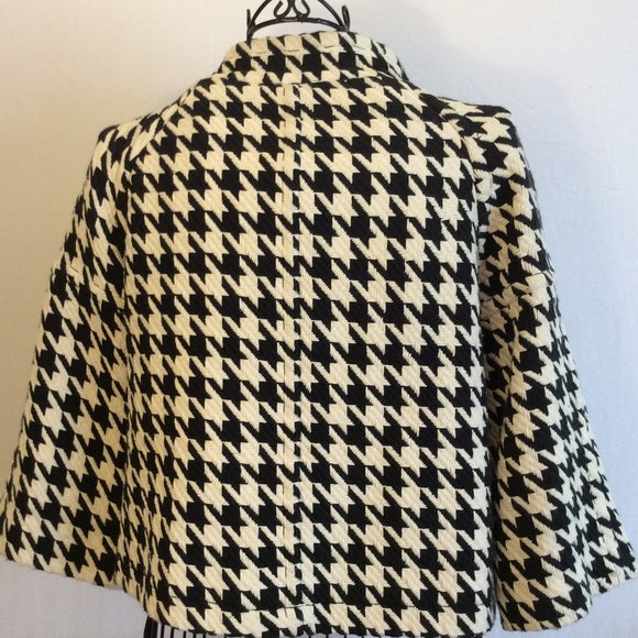 Michael Kors Black & White Houndstooth Jacket Size Medium