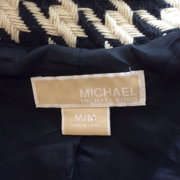 Michael Kors Black & White Houndstooth Jacket Size Medium