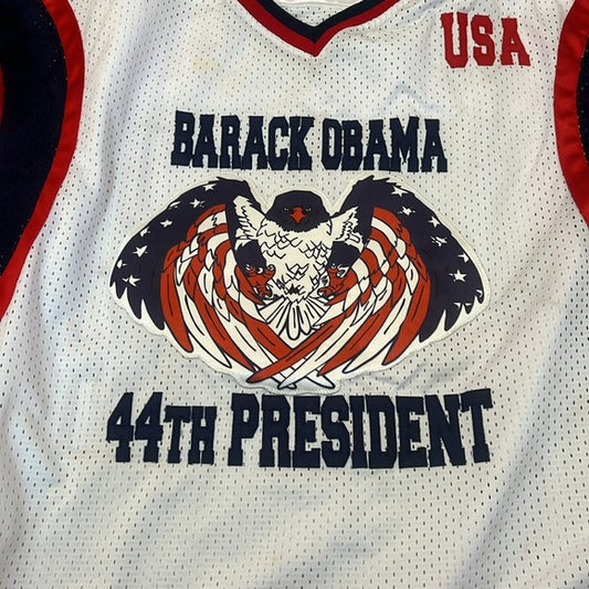 Barack Obama #44 Patriotic Football Jersey – Red, White & Blue USA Tribute