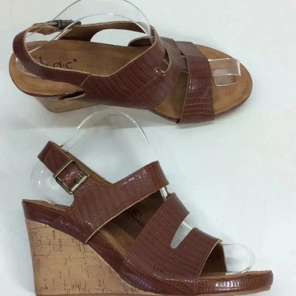 b.o.c Comfort Brown Wedge Sandals – Size 10 – Cushioned & Stylish