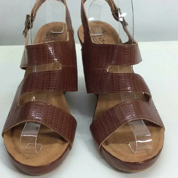 b.o.c Comfort Brown Wedge Sandals – Size 10 – Cushioned & Stylish