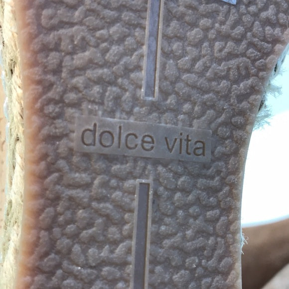 Dolce Vita Cognac Leather Wedge Sandals • Women's US 8