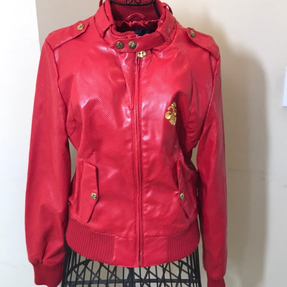 House of Dereon (Beyoncé’s Brand) Red Faux Leather Jacket Size Large