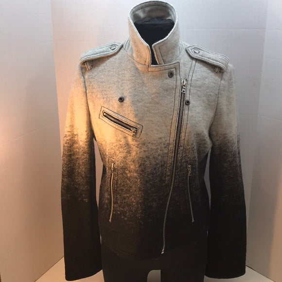 NWT GAP White, Gray & Black Ombre Moto Jacket – Size M