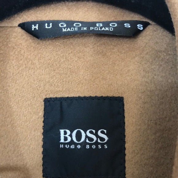 Hugo Boss Men’s Tan Virgin Wool & Cashmere Coat – Size 46R