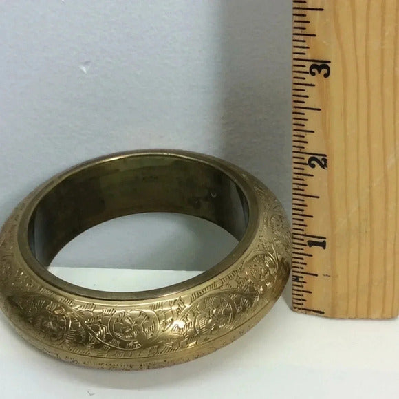 ✨ Vintage Brass Bangle Bracelet – Made in India – Boho Chic