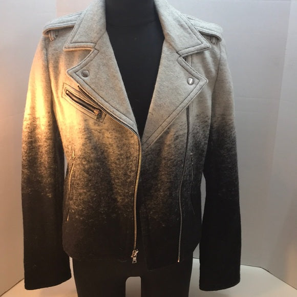 NWT GAP White, Gray & Black Ombre Moto Jacket – Size M