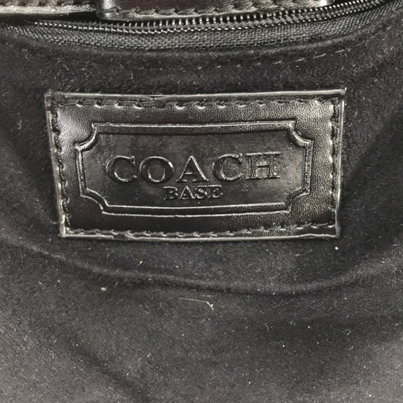 Coach Black & White Leather & Canvas Corner-Zip Wristlet • Women’s