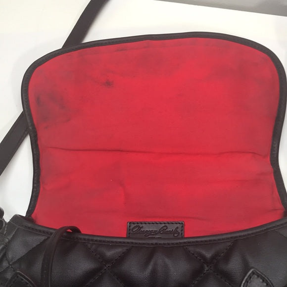 Dooney & Bourke Black Quilted Nylon/Leather Crossbody Purse