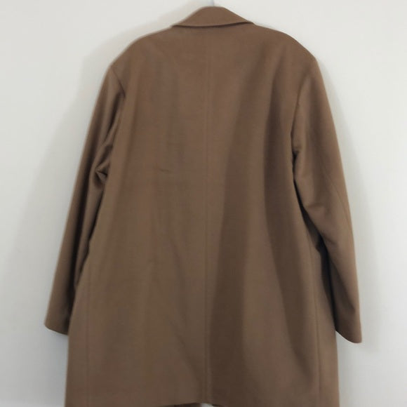 Hugo Boss Men’s Tan Virgin Wool & Cashmere Coat – Size 46R