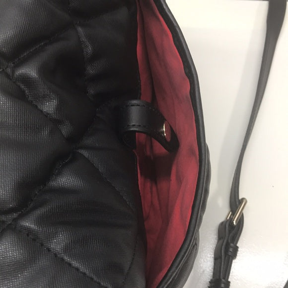 Dooney & Bourke Black Quilted Nylon/Leather Crossbody Purse