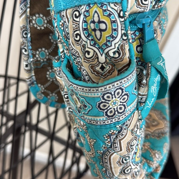 Vera Bradley Blue, White & Beige Paisley Quilted Shoulder Bag