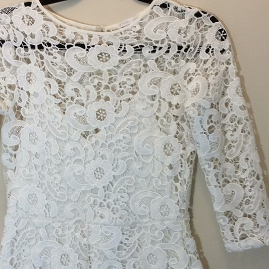 Zara White Lace Romper Size S