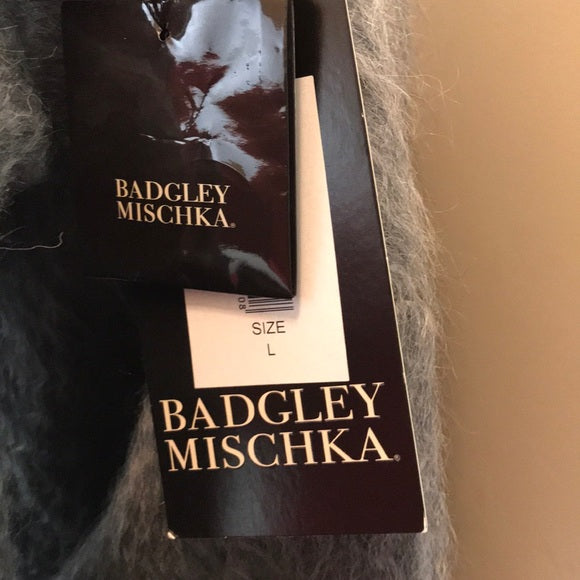 NWT Badgley Mischka Gray Mohair Blend Coat Size L
